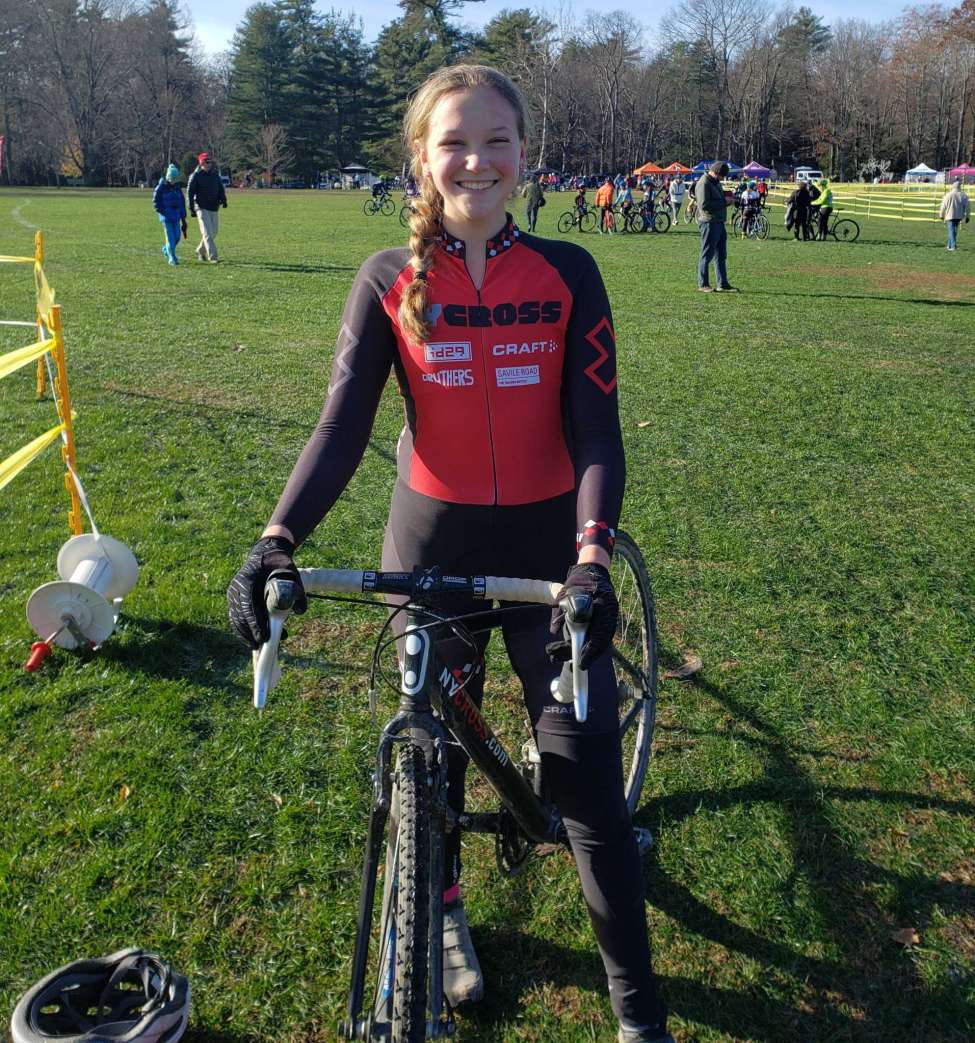 Melinda Wetzel participating in a Vittoria series cyclocross race in Northhampton, Mass., in November 2019. (Provided)