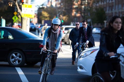 washington, dc november, 13 bicyclists ride the 15th street bike lane as they make their way through downtown washington, dc friday morning bicycles have become a more visible form of transportation as many are turning away from cars and relying on bikes and ridecar sharing services photo by keith lanefor the washington post via getty images