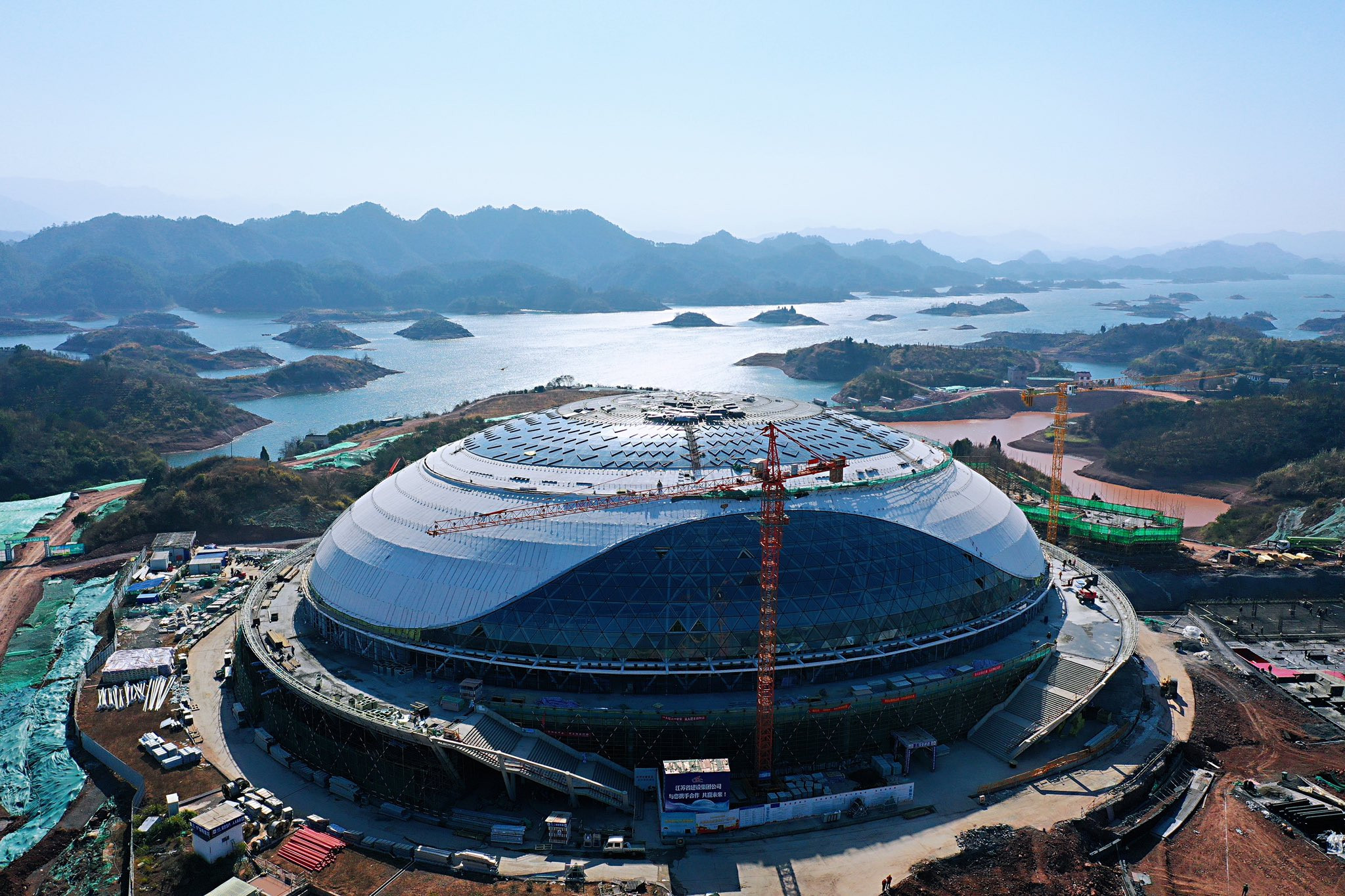 The construction of the velodrome for the Hangzhou 2022 Asian Games is nearly complete ©Hangzhou 2022