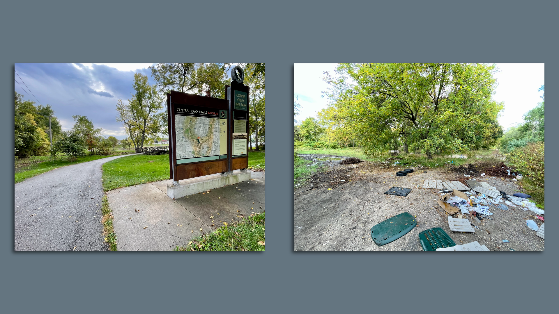 A photo of a bike trail.